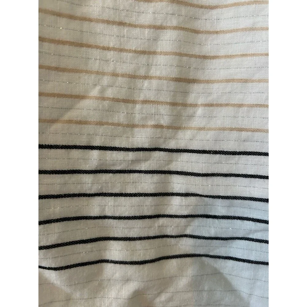 Vineyard Vines White Tunic Dress with Stripes and metallic accents. Size 4